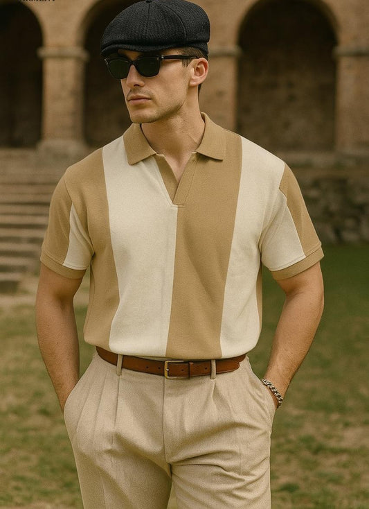 Old Money Panel V Collar T-Shirt